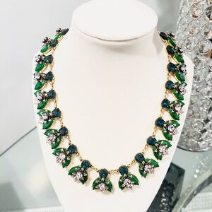 J.Crew Green Floral Necklace